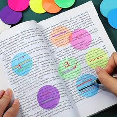 8pcs Triangle Fluorescent Set Morandi Round Sticky Notes