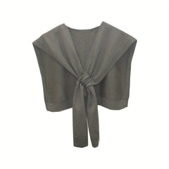 Casual Knitted Shawl Spring & Summer Solid Wrap Windproof Cape Dress Top