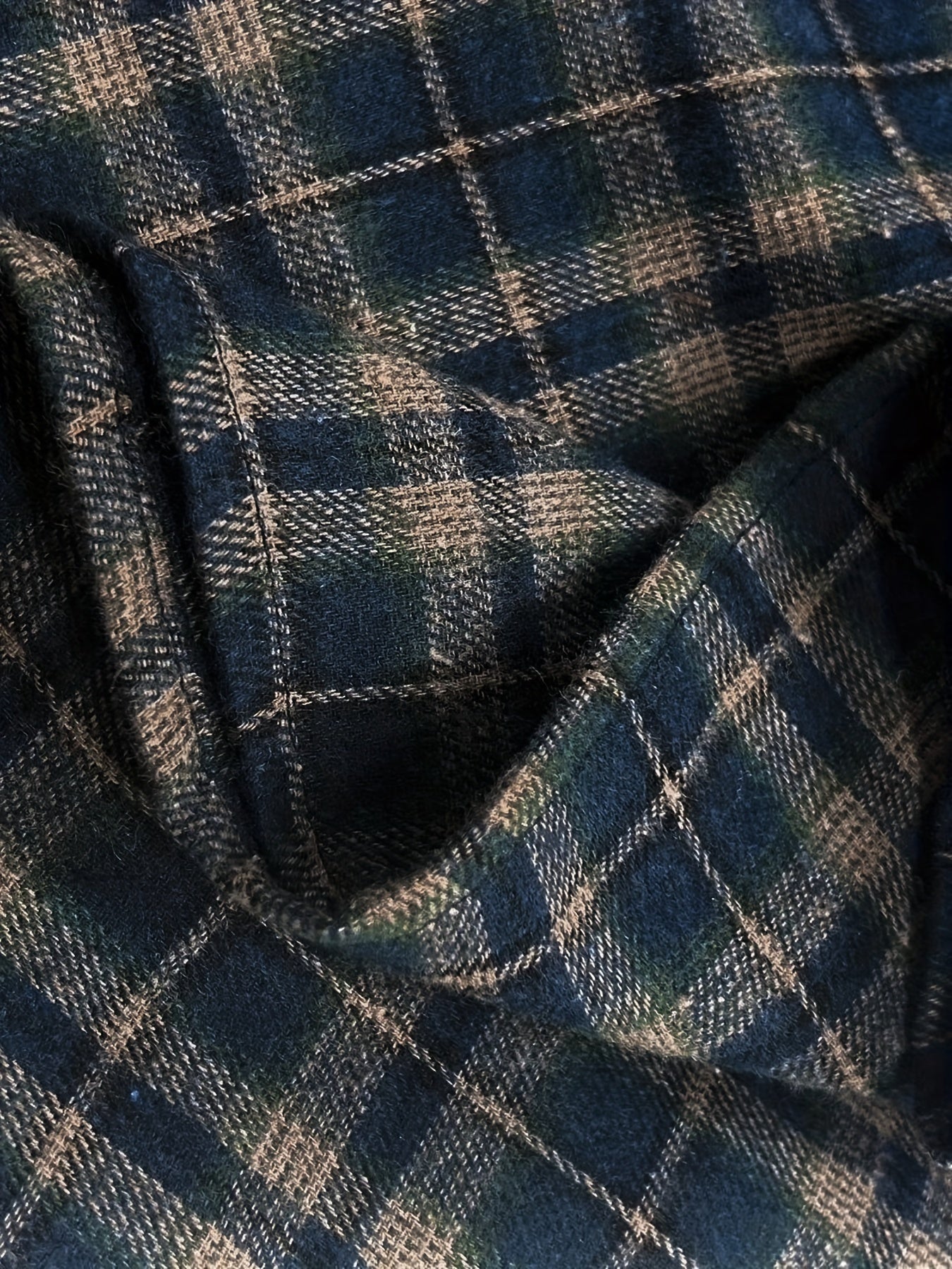  Plaid Print High Rise Wide Leg Trousers