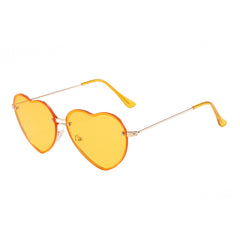 Large Frame Heart Sunglasses UV400 Polarized Eyewear Women's Metal Glasses