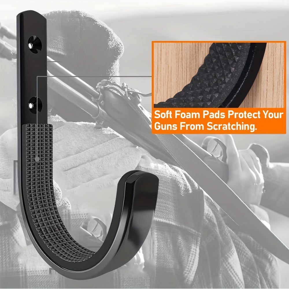 Durable Archery Wall Mount Hooks Soft Padded Stainless Steel Screws