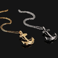Men's Stainless Steel Anchor Pendant Necklace Pirates Of The Caribbean