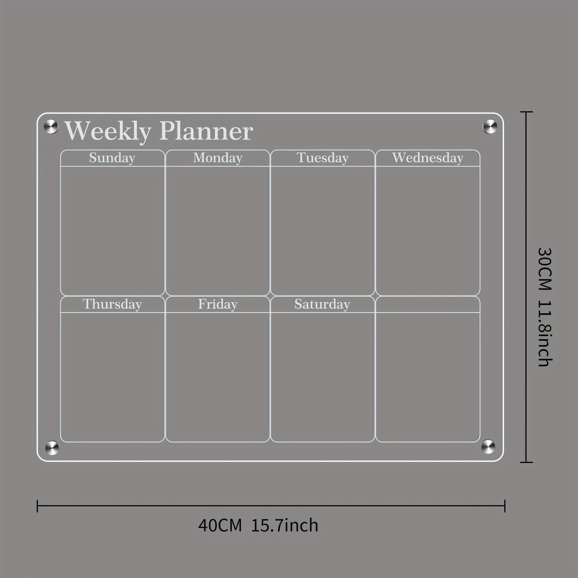 2PCS Acrylic Magnetic Calendars For Fridge, Reusable Planner Whiteboard