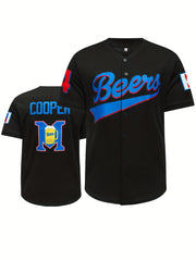 Men's Beer 44 Baseball Jersey Retro Classic Baseball Shirt