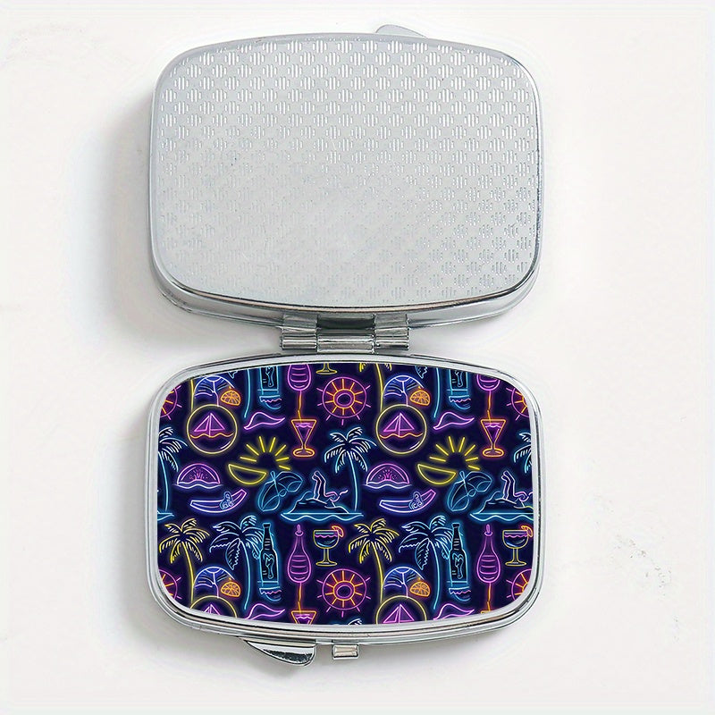 Neon Square Medicine Box Two Compartment Pill Box