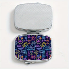 Neon Square Medicine Box Two Compartment Pill Box
