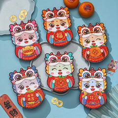 6pcs Year Of The Dragon Red Envelopes Spring Lucky Money Packets