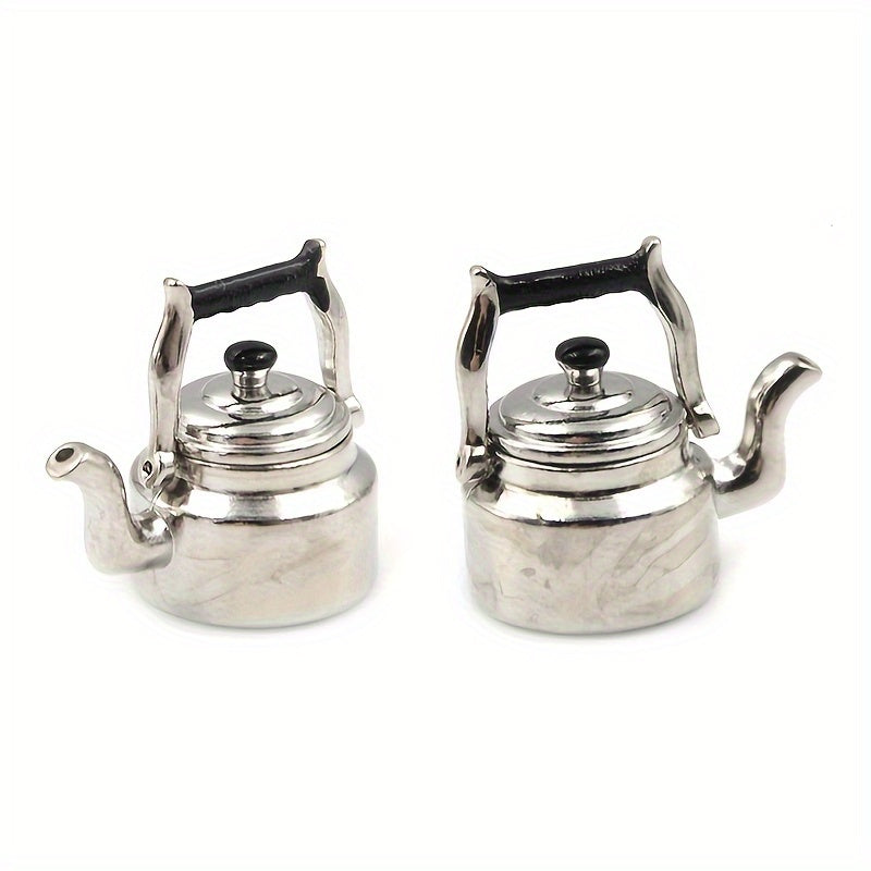 1:12 Scale Dollhouse Kettle Realistic Metallic Finish Ornament