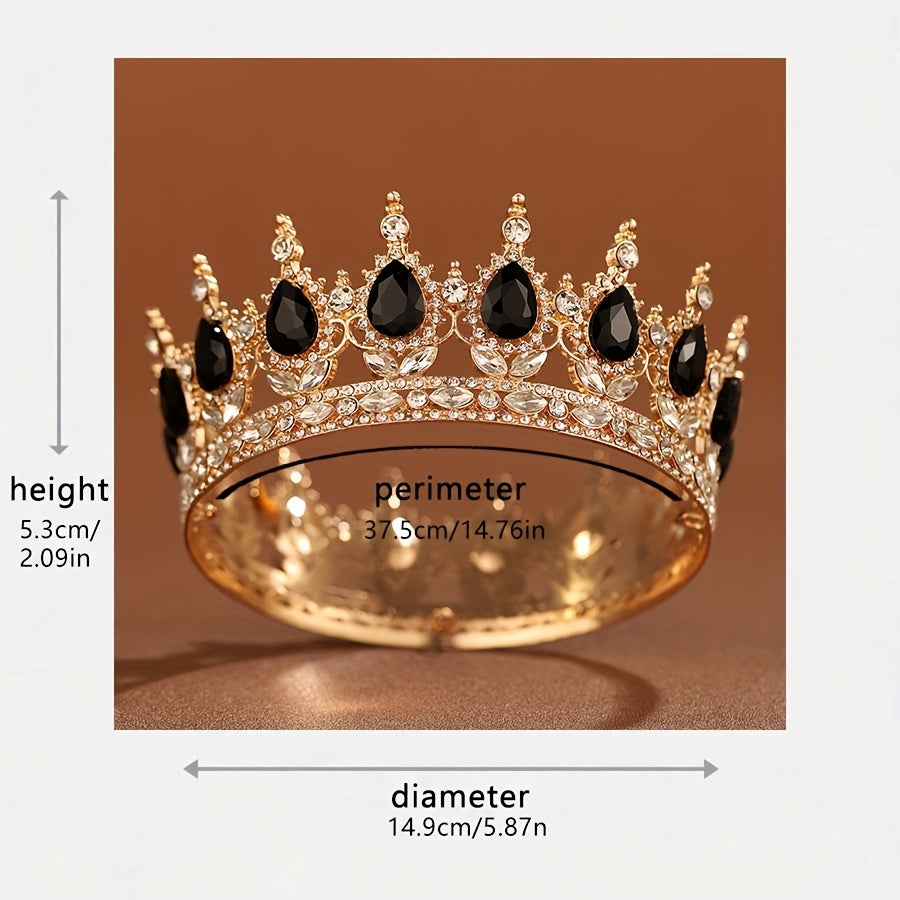 Yabeni Princess Crown Hair Accessory Rhinestone Wedding Birthday Party Dress Up