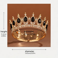 Yabeni Princess Crown Hair Accessory Rhinestone Wedding Birthday Party Dress Up