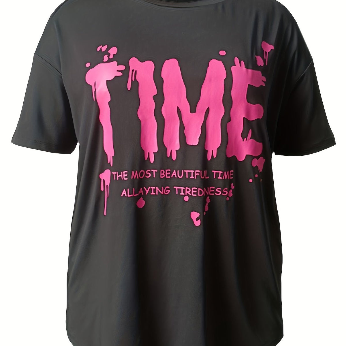  Women's Fitness Top, Short Sleeve Letter Print Sports Tee