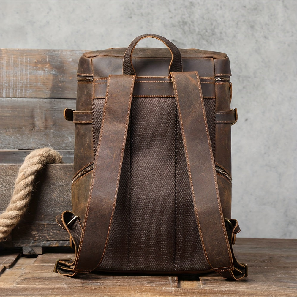 Vintage Leather Backpack Laptop Bag School Bag
