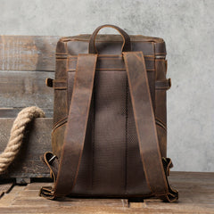 Vintage Leather Backpack Laptop Bag School Bag