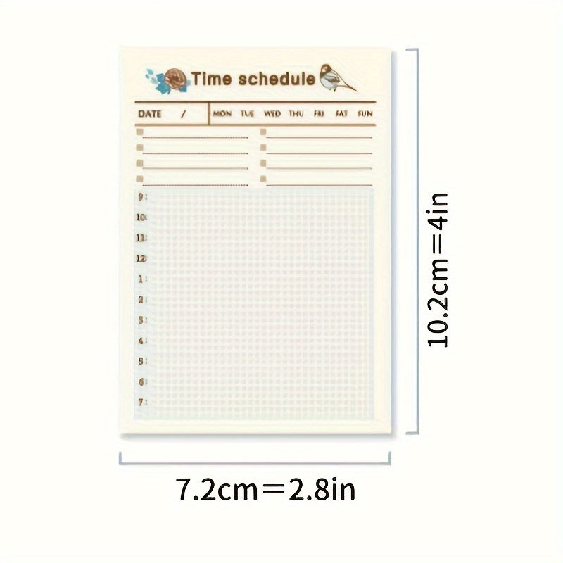 240pcs 4 Styles Portable Time Planner Daily Weekly Monthly Beige Small
