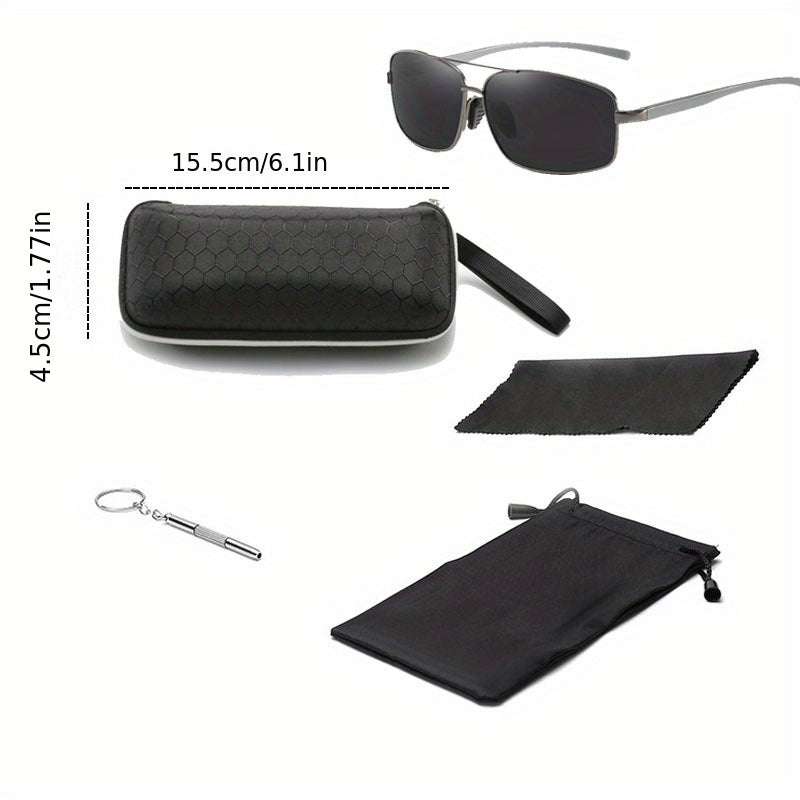 Men's Vintage Square Frame Polarized Sunglasses for Outdoor Cycling