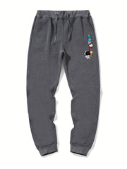 Astronaut Planet Print Men's Drawstring Sweatpants