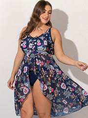  Swim Dress & Panty Set Women's Graphic Print Swim Two Piece