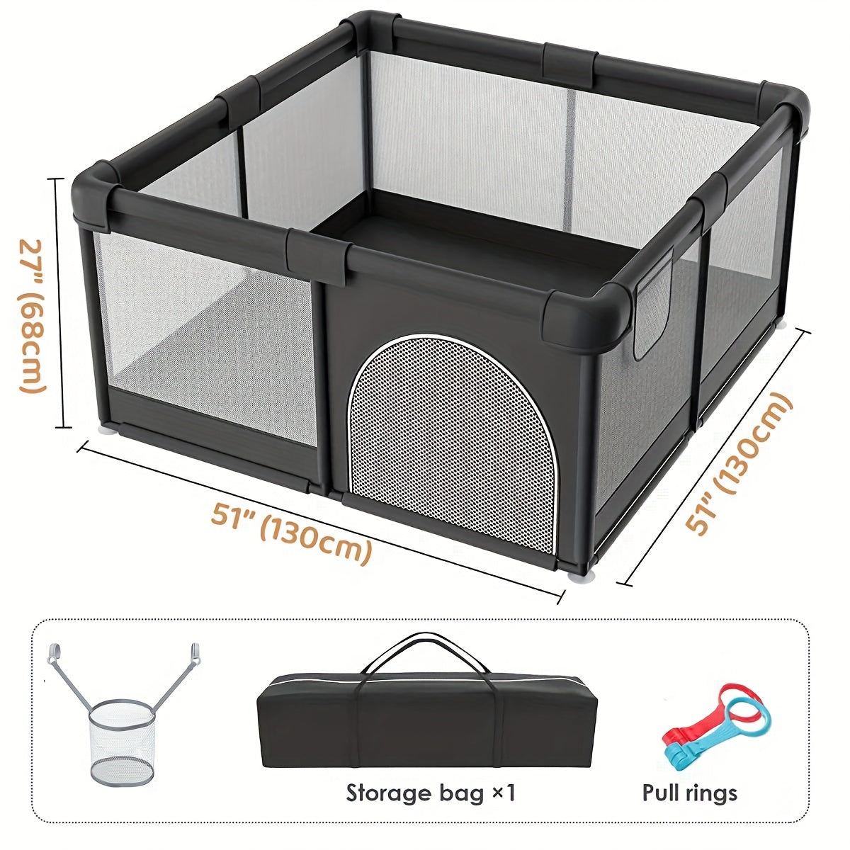 Large Baby Playpen with Non-Slip Base