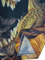 3D Dinosaur & Ground Pattern Tee for Kids Short Sleeve Top