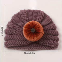 Kids' Pumpkin Head Knit Beanie Hat for Winter