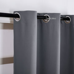 Blackout Curtain Solid Black 1 Panel Thermal Insulated Grommet Top for Bedroom