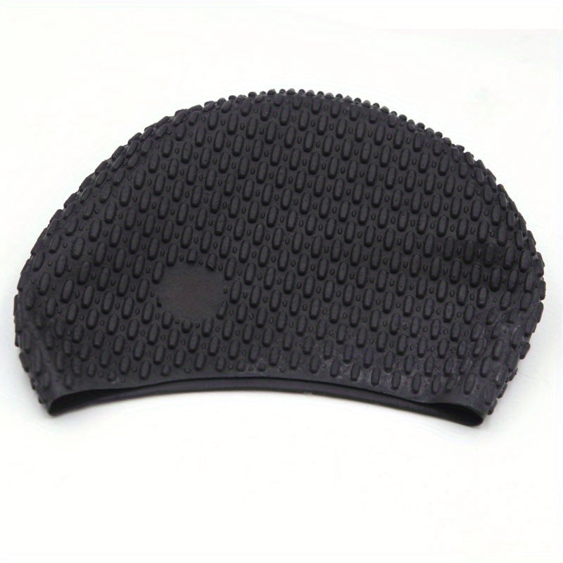 Adult Waterproof Silicone Swimming Cap Elastic Pool Cap