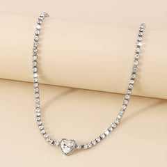 Glitter Rhinestone Love Necklace for Prom