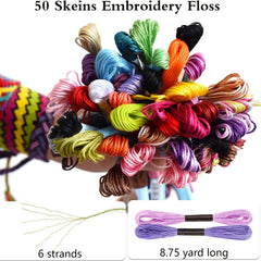 50pcs Embroidery Floss Kit 8 7yard Cross Stitch Thread for Crafts