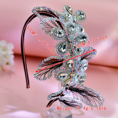 Vintage Floral Bridal Headpiece with Crystals
