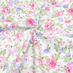 8pcs Pink Bow Flower Printed Fabric Patchwork DIY Sewing Quilting Material