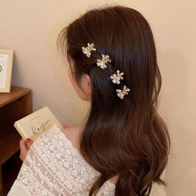 Daisy Pearl Hair Clips Set Mini Side Clip Claws Women Girl Hairpin Accessories