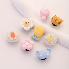 8pcs Cartoon Shoe Buckle Animal Fruit Clogs Sandal Buckles