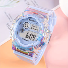 Unicorn Gradient Sport Watch Digital Display Date Calendar & Alarm
