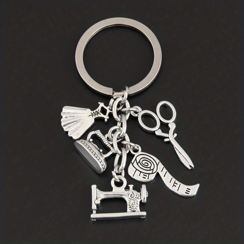 Y2K Metal Sewing Machine Key Chain for Women Girl Gift