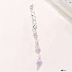 6pcs Spiral Hair Pin with Stone Tassel - Hair Coil Ring for Women Girls