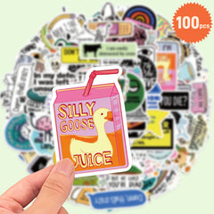 100 Pack Sarcastic Humorous Graffiti Decals Laptop Motorcycle Guitar Stickers