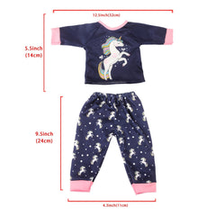 Cartoon Unicorn Cat Shark Giraffe Pajama Clothes Set for 18" Doll