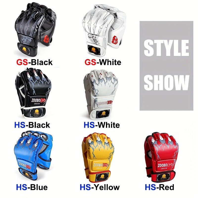 Boxing Half Finger Gloves Taekwondo Karate Protective Gear One Size