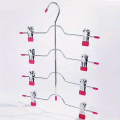 4 Tier Metal Skirt Hanger Pants Hanger Space Saving Non Slip Grip