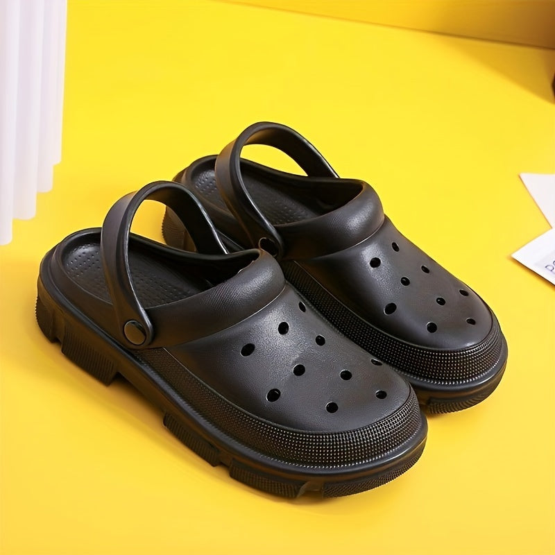 Unisex Solid Hollow Out Clogs Comfy Non Slip Soft Sole Slippers
