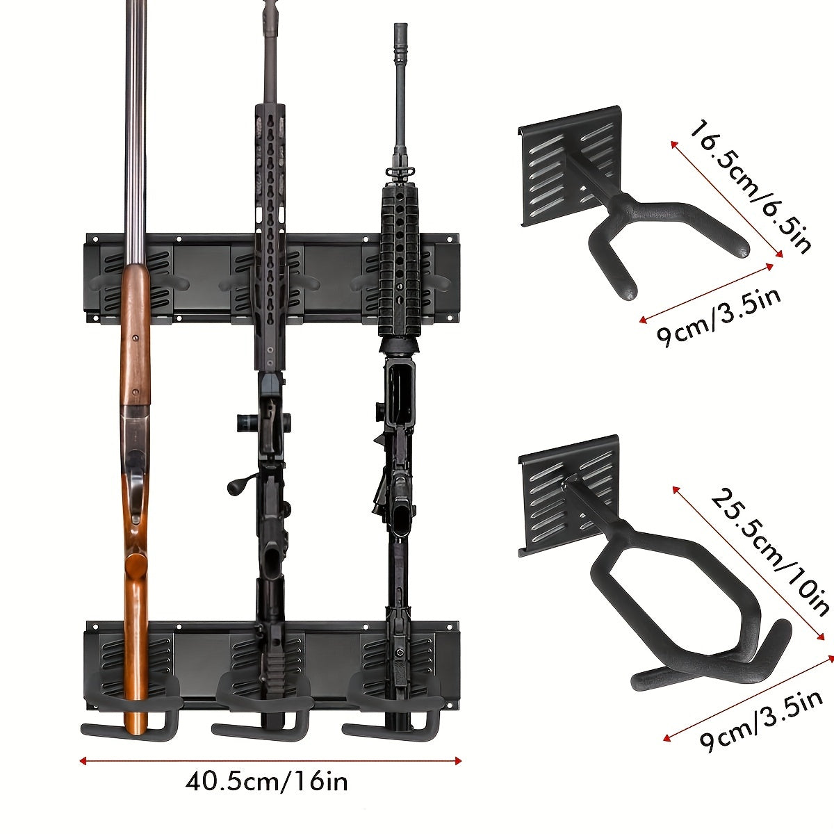 3 Sets Heavy Duty Wall Mount Steel Display Racks
