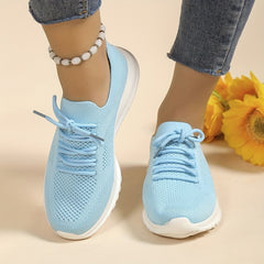 Women's Knit Lace Up Sneakers Non slip Weaving Sneakers