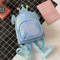 Kids Crown Grid Sequin Backpack