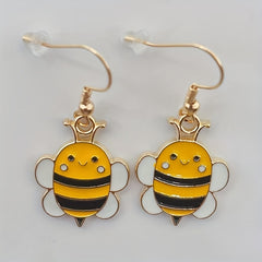 Cartoon Bee Image Stud Earrings for Women
