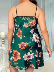  Floral Print V Neck Nightdress
