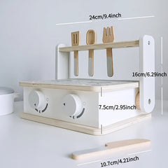 Wooden Toy BBQ Set Role Game Early Learning Educational Toy