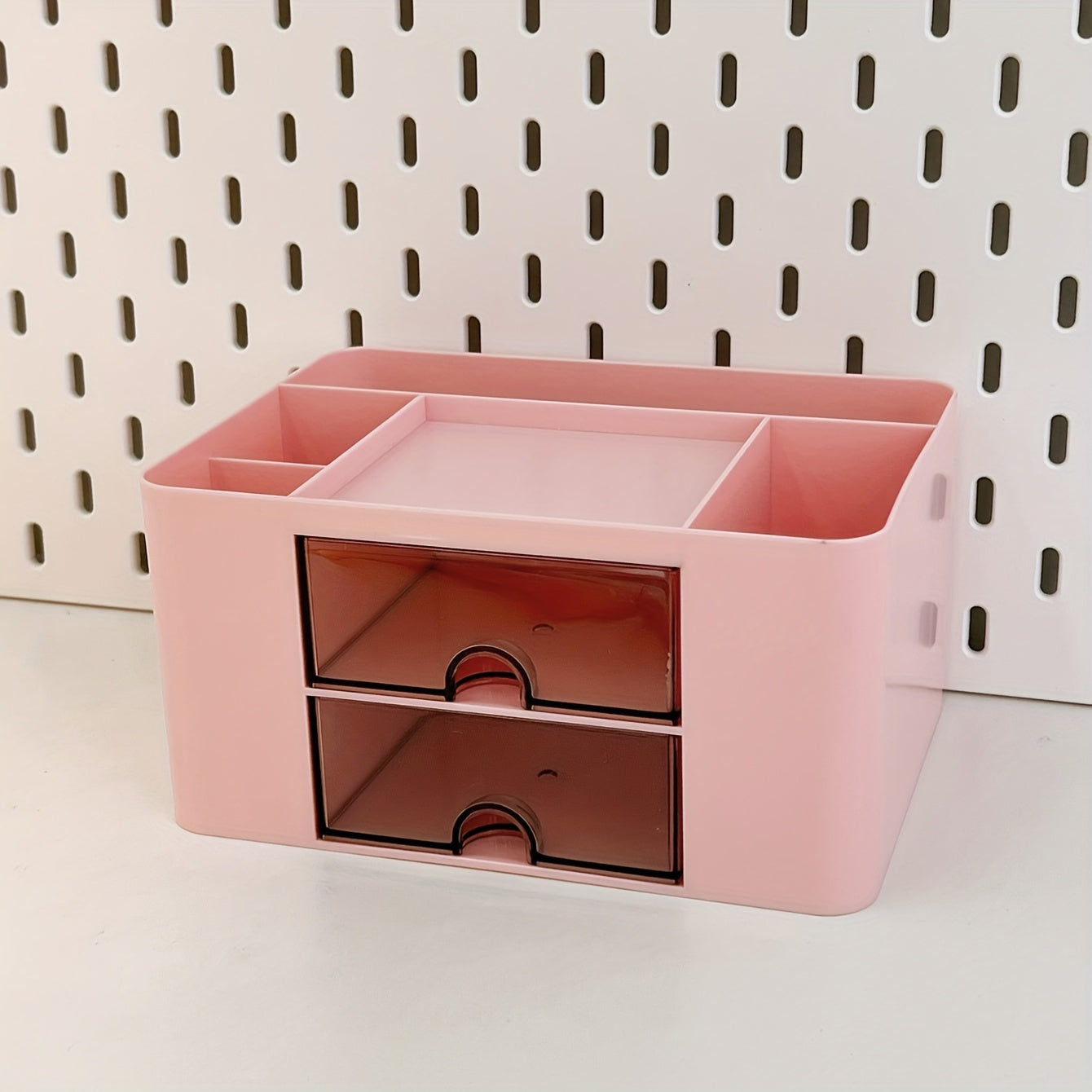 Square Double Layer Drawer Pen Holder Storage Box