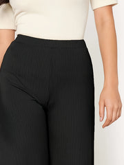 High Rise Wide Leg Crop Trousers