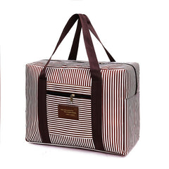 Foldable Carry On Travel Duffel Bag Lightweight Stripes Print Storage Weekender