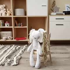 Long Legged Rabbit Plush Toy Standing Pose Bunny Pink